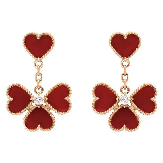 [Dawnora Jewelry]SWEET CLOVER CARNELIAN EARRINGS
