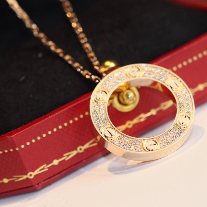 [Dawnora Jewelry]LOVE NECKLACE ADJUSTABLE ROSE GOLD