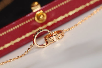 [Dawnora Jewelry]LOVE NECKLACE PINK GOLD AND SILVER