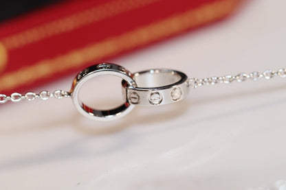 [Dawnora Jewelry]LOVE NECKLACE PINK GOLD AND SILVER