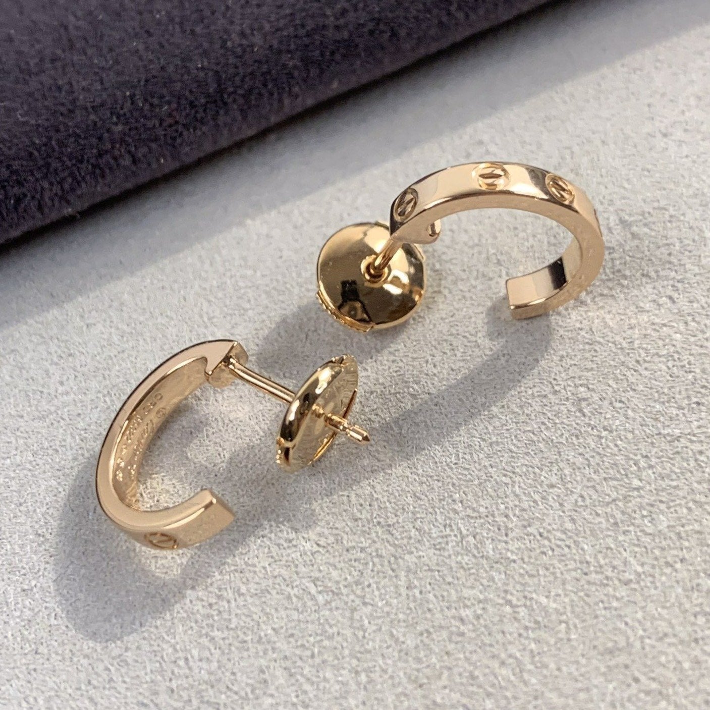 [Dawnora Jewelry]LOVE EARRINGS 2.65MM PINK GOLD