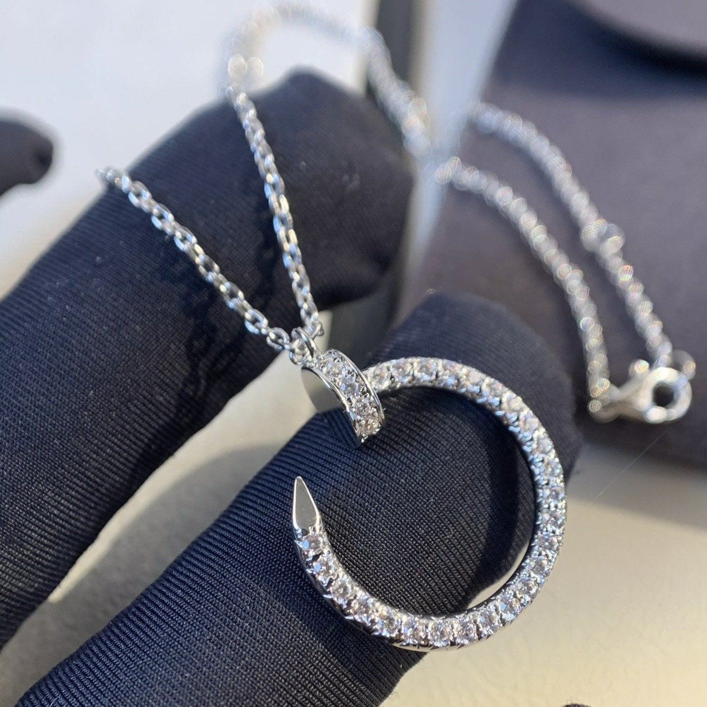 [Dawnora Jewelry]JUSTE NECKLACE SILVER DIAMONDS
