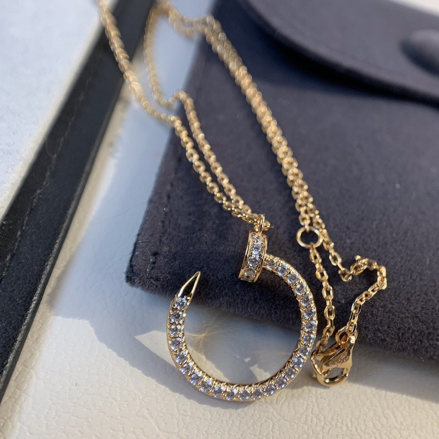 [Dawnora Jewelry]JUSTE NECKLACE PINK GOLD DIAMONDS