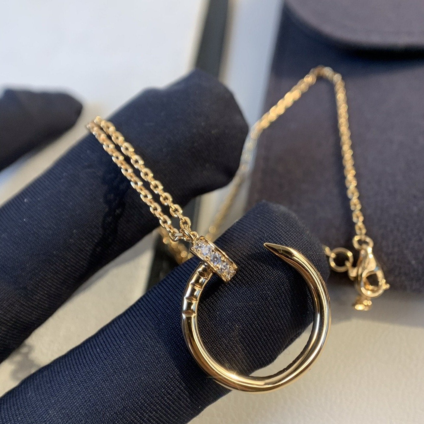 [Dawnora Jewelry]JUSTE NECKLACE PINK GOLD DIAMONDS