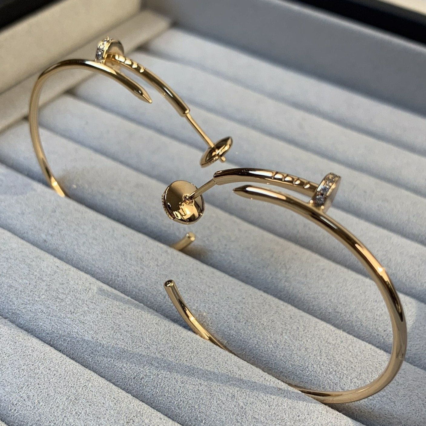 [Dawnora Jewelry]JUSTE EARRINGS GOLD DIAMONDS 1.8MM