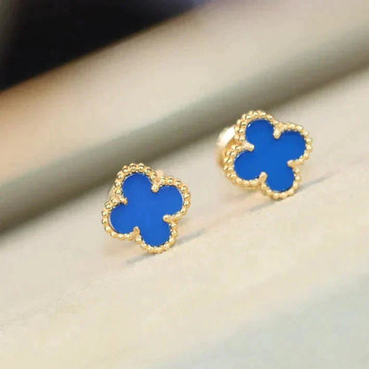 [Dawnora Jewelry]CLOVER MINI 9.5MM TURQUOISE EARRINGS