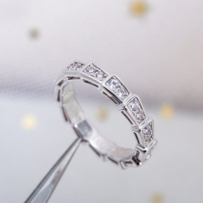 [Dawnora Jewelry]SERPENTI RING SILVER DIAMOND PAVED 3MM