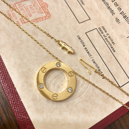 [Dawnora Jewelry]LOVE NECKLACE 16MM 3 DIAMONDS
