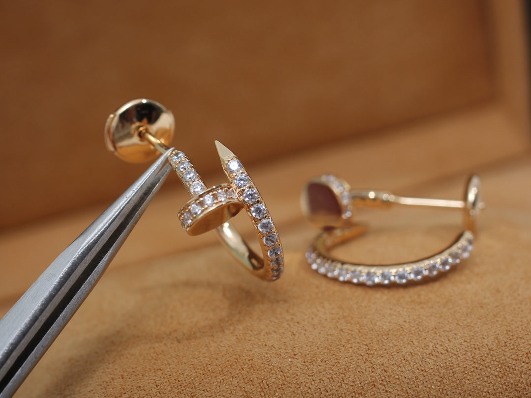 [Dawnora Jewelry]JUSTE EARRINGS 12.75MM PINK GOLD DIAMOND