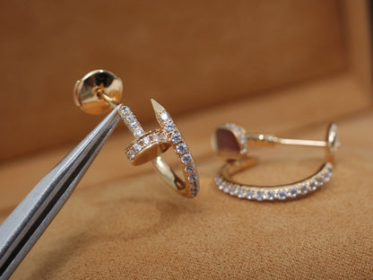 [Dawnora Jewelry]JUSTE EARRINGS 12.75MM PINK GOLD DIAMOND