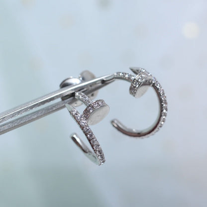 [Dawnora Jewelry]JUSTE EARRINGS 12.75MM SILVER DIAMOND