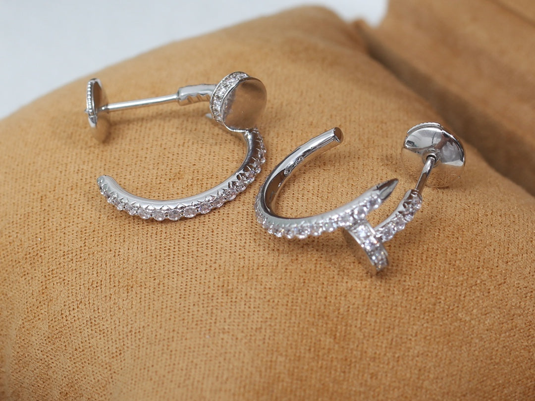 [Dawnora Jewelry]JUSTE EARRINGS 12.75MM SILVER DIAMOND