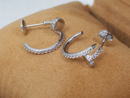 [Dawnora Jewelry]JUSTE EARRINGS 12.75MM SILVER DIAMOND