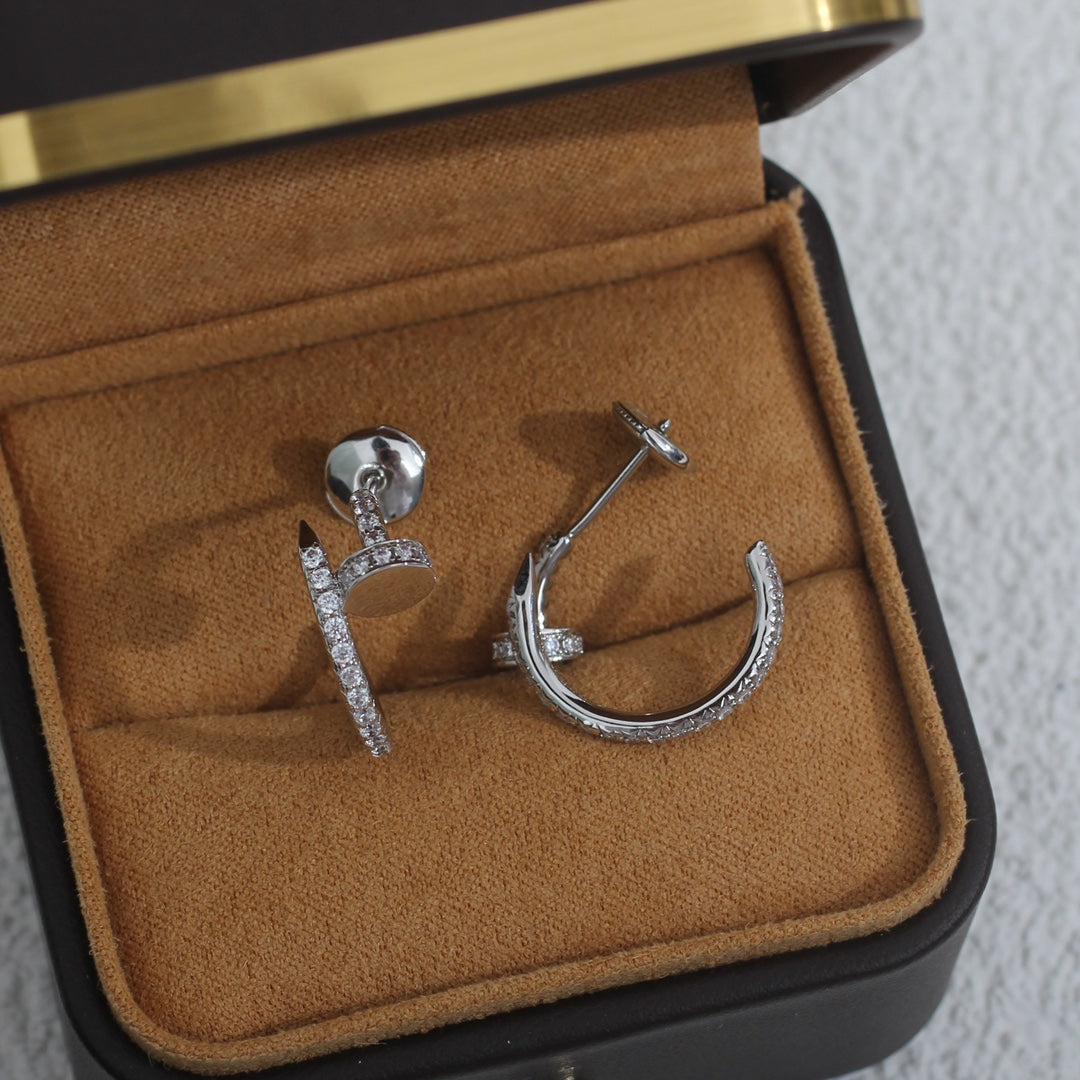 [Dawnora Jewelry]JUSTE EARRINGS 12.75MM SILVER DIAMOND