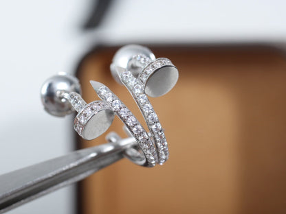 [Dawnora Jewelry]JUSTE EARRINGS 12.75MM SILVER DIAMOND