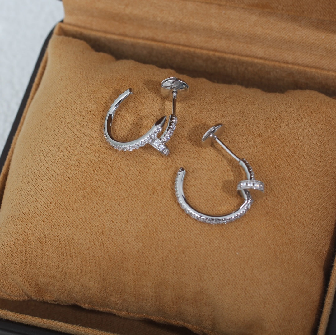 [Dawnora Jewelry]JUSTE EARRINGS 12.75MM SILVER DIAMOND