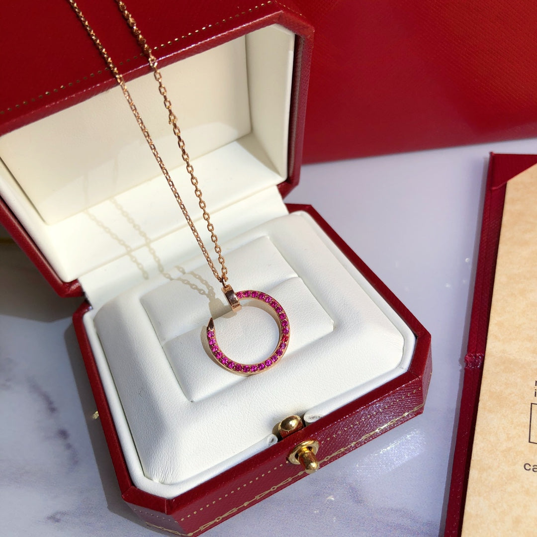 [Dawnora Jewelry]JUSTE NECKLACE GOLD RED DIAMONDS