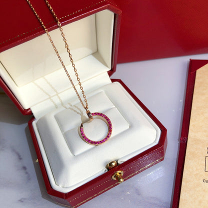 [Dawnora Jewelry]JUSTE NECKLACE GOLD RED DIAMONDS