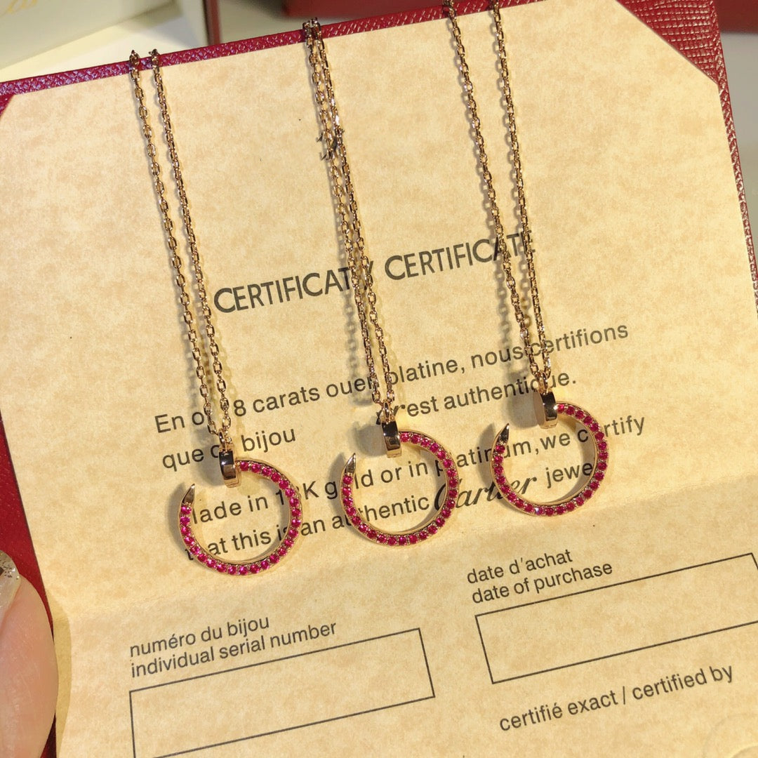 [Dawnora Jewelry]JUSTE NECKLACE GOLD RED DIAMONDS