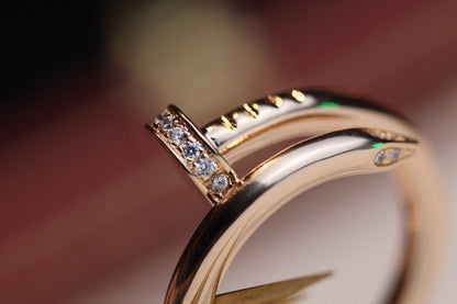[Dawnora Jewelry]JUSTE RING 2.65MM PINK GOLD DIAMOND