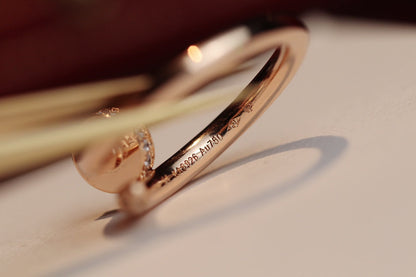 [Dawnora Jewelry]JUSTE RING 2.65MM PINK GOLD DIAMOND