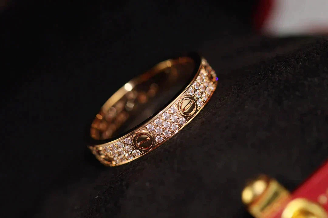 [Dawnora Jewelry]LOVE RING 3.6MM DIAMOND PAVED
