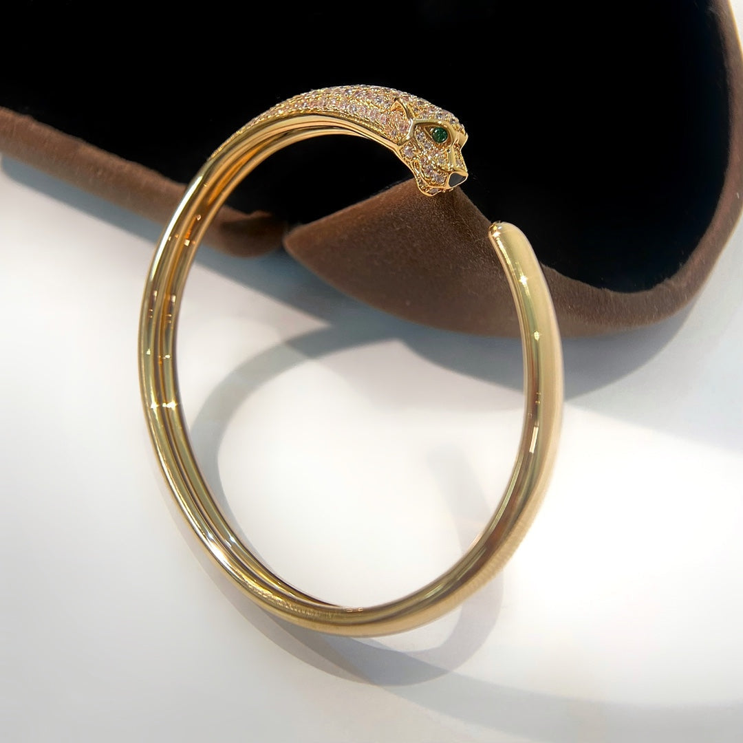 [Dawnora Jewelry]PANTHERE GOLD DIAMOND OPEN BRACELET