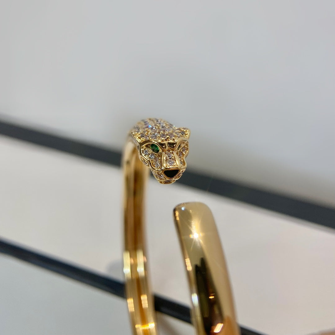 [Dawnora Jewelry]PANTHERE GOLD DIAMOND OPEN BRACELET