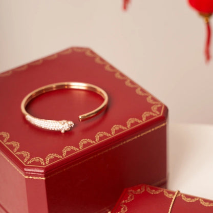 [Dawnora Jewelry]PANTHERE ROSE GOLD DIAMOND OPEN BRACELET