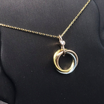 [Dawnora Jewelry]TRINITY SILVER GOLD PINK GOLD NECKLACE