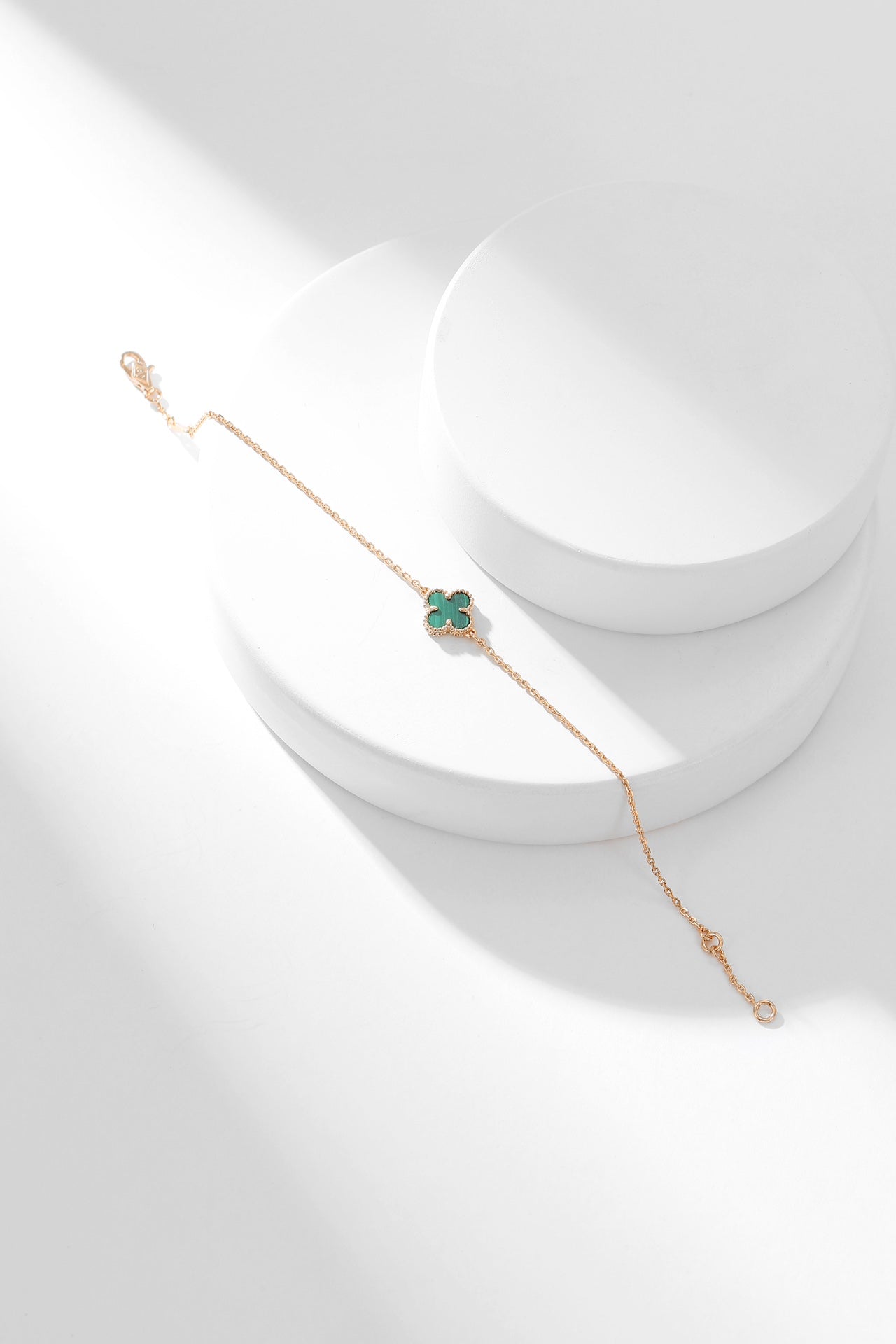 [Dawnora Jewelry]CLOVER BRACELET MALACHITE 1 MOTIF