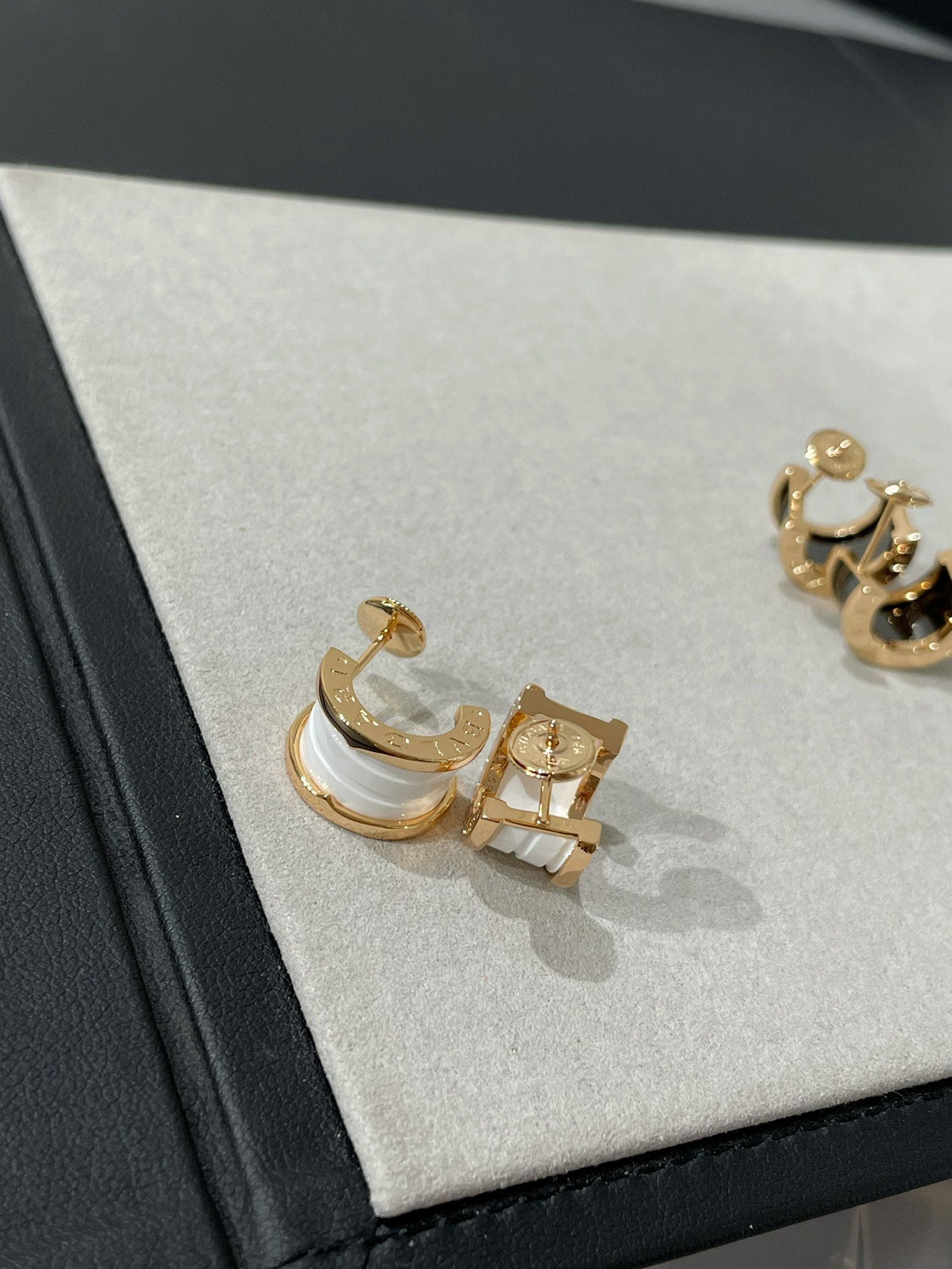 [Dawnora Jewelry]ZERO 1 PINK GOLD CERAMIC EARRINGS