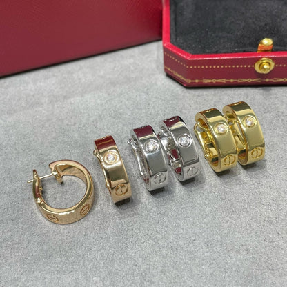 [Dawnora Jewelry]LOVE 5.5MM 1 DIAMOND EARRINGS