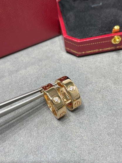 [Dawnora Jewelry]LOVE 5.5MM 1 DIAMOND EARRINGS