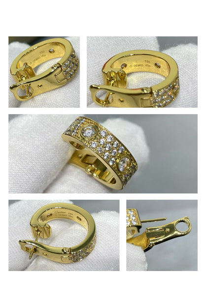 [Dawnora Jewelry]LOVE 5.5MM DIAMOND PAVED EARRINGS
