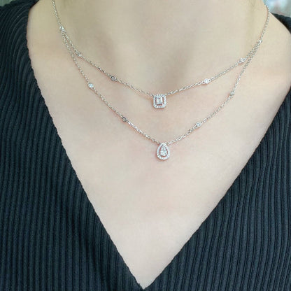 [Dawnora Jewelry]MY TWIN 2 ROW DIAMOND NECKLACE