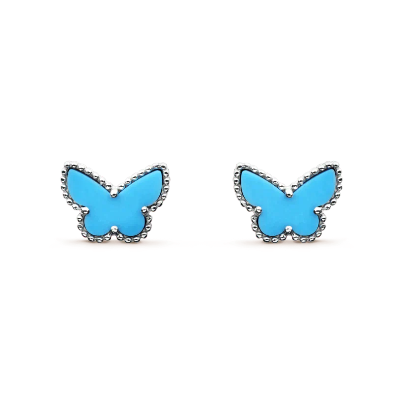 [Dawnora Jewelry]BUTTERFLY TURQUOISE EARRINGS SILVER