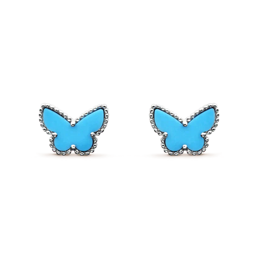 [Dawnora Jewelry]BUTTERFLY TURQUOISE EARRINGS SILVER