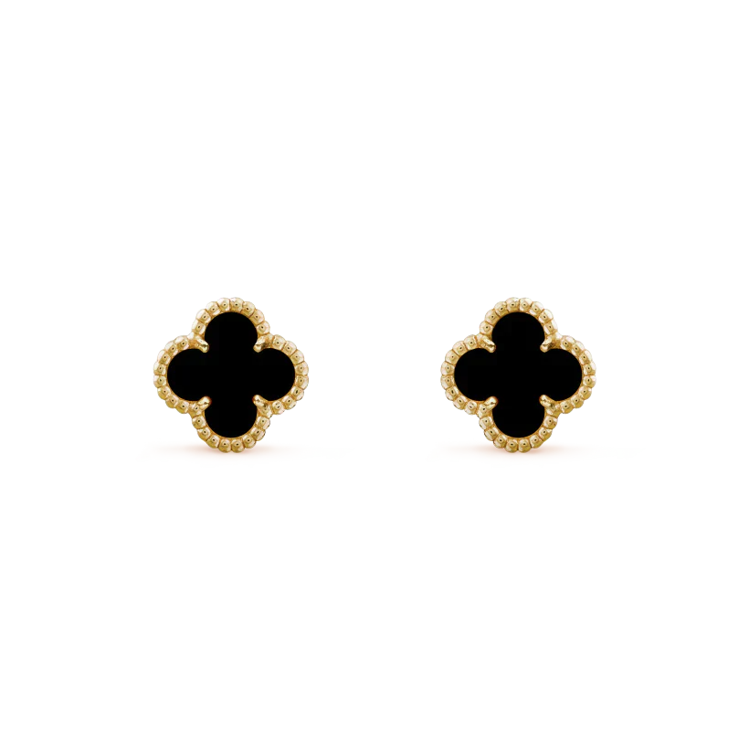 [Dawnora Jewelry]CLOVER MINI 9.5MM BLACK MOP EARRINGS