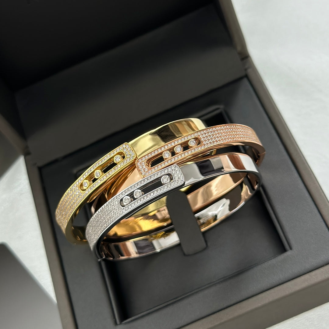 [Dawnora Jewelry]Move Noa Rose Gold Pavé Diamond Bangle Bracelet