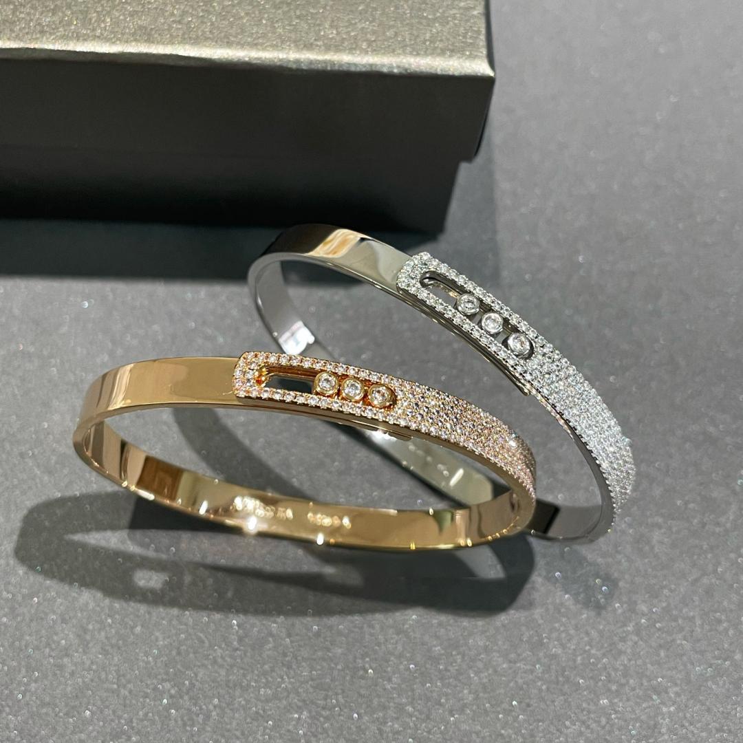 [Dawnora Jewelry]Move Noa Rose Gold Pavé Diamond Bangle Bracelet