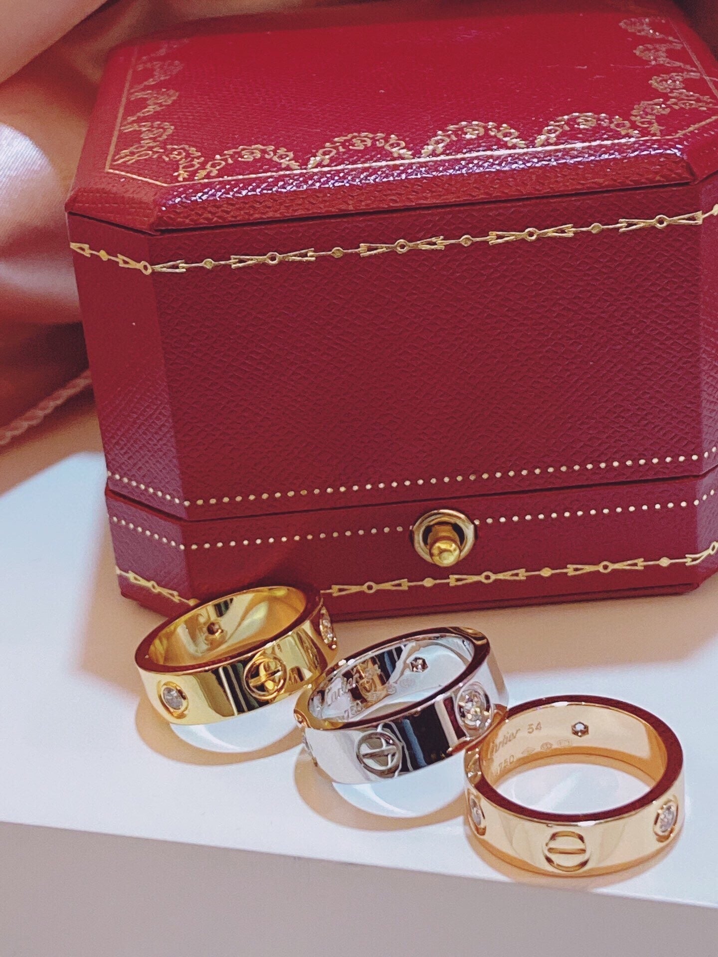 [Dawnora Jewelry]Three-Diamond Ring