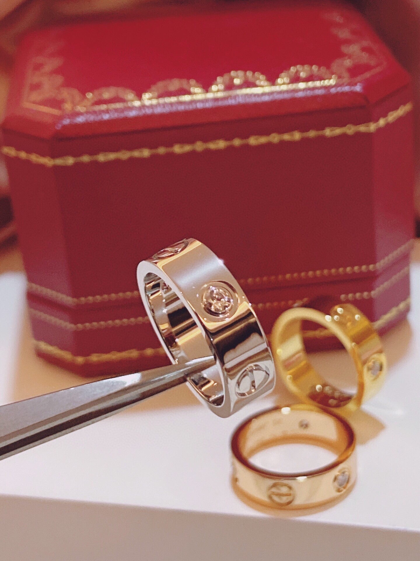 [Dawnora Jewelry]Three-Diamond Ring