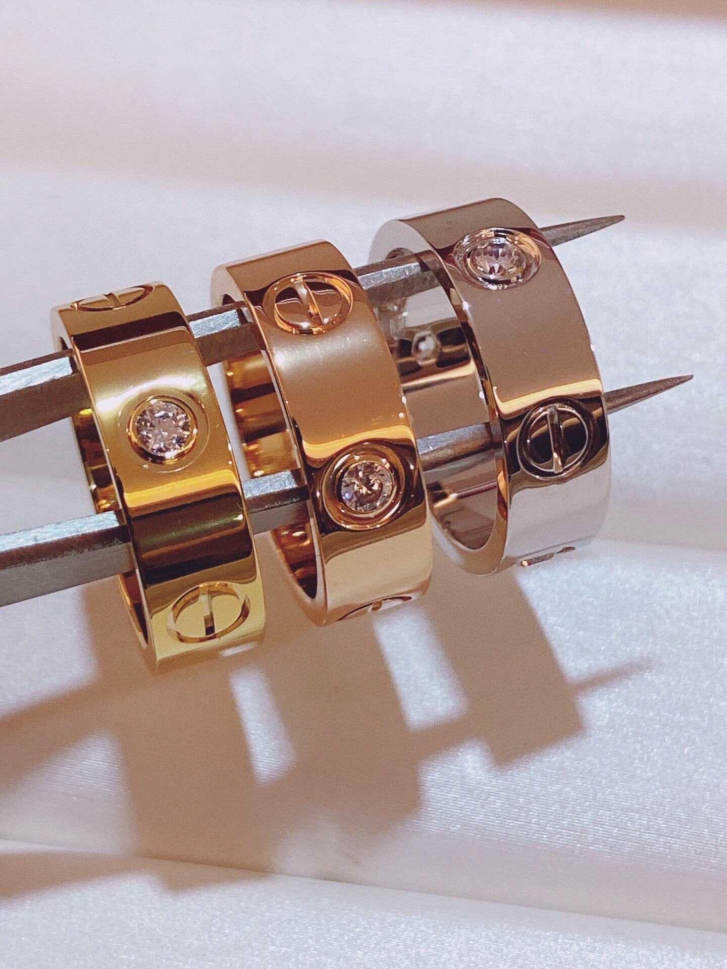 [Dawnora Jewelry]Three-Diamond Ring