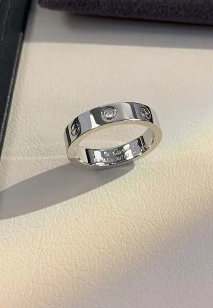 [Dawnora Jewelry]LOVE RING 4MM 1 DIAMOND SILVER
