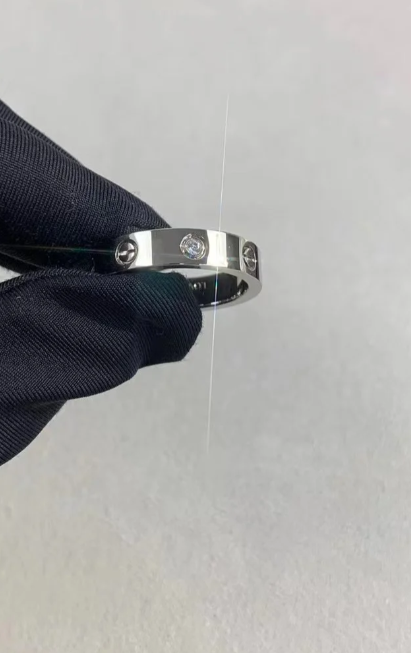 [Dawnora Jewelry]LOVE RING 4MM 1 DIAMOND SILVER