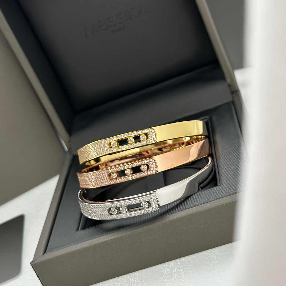 [Dawnora Jewelry]Move Noa Rose Gold Pavé Diamond Bangle Bracelet