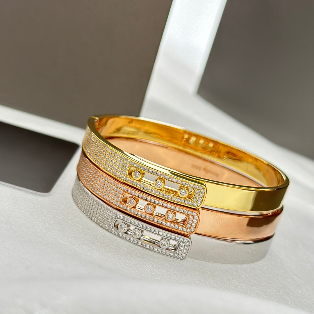 [Dawnora Jewelry]Move Noa Rose Gold Pavé Diamond Bangle Bracelet