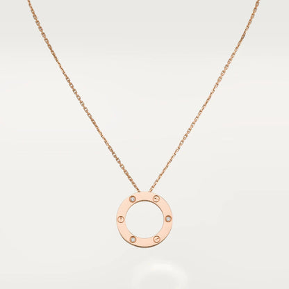 [Dawnora Jewelry]LOVE NECKLACE 16MM 3 DIAMONDS