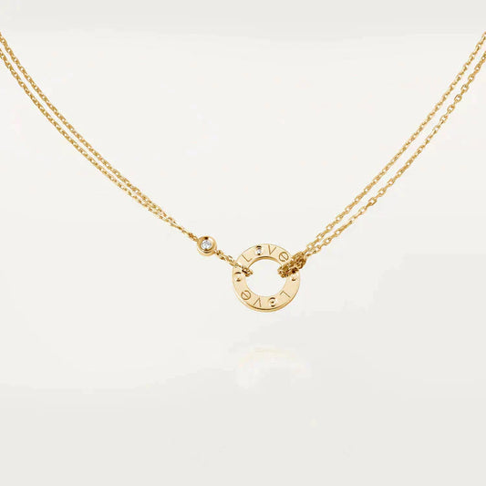 [Dawnora Jewelry]LOVE NECKLACE 16MM 2 DIAMONDS